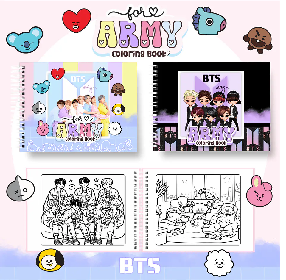 Arquivo Digital Livro de Colorir BTS 1