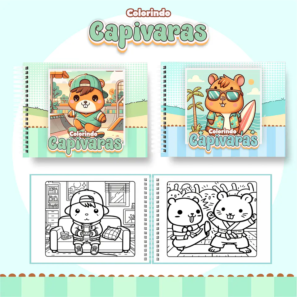 Arquivo Digital Livro de Colorir Capivara Menino 1