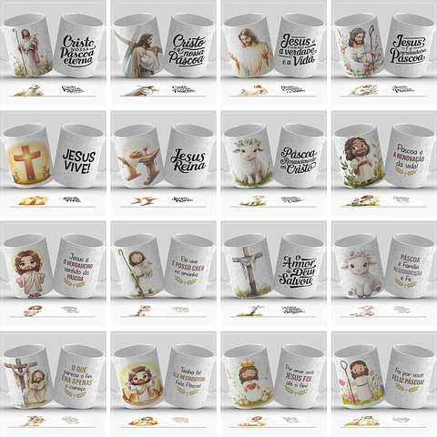 Sublimação Caneca Pascoa Cristã