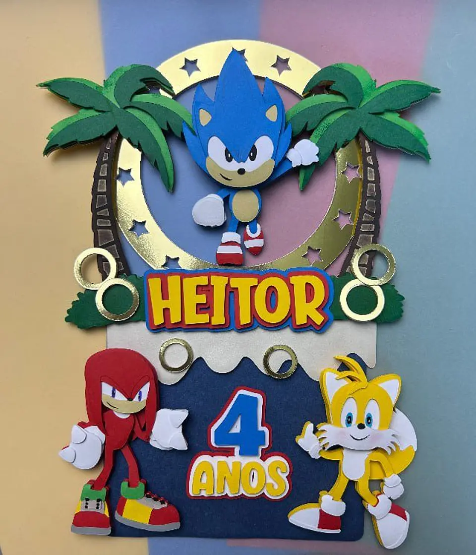 Arquivo de Corte Topo de Bolo Sonic 1