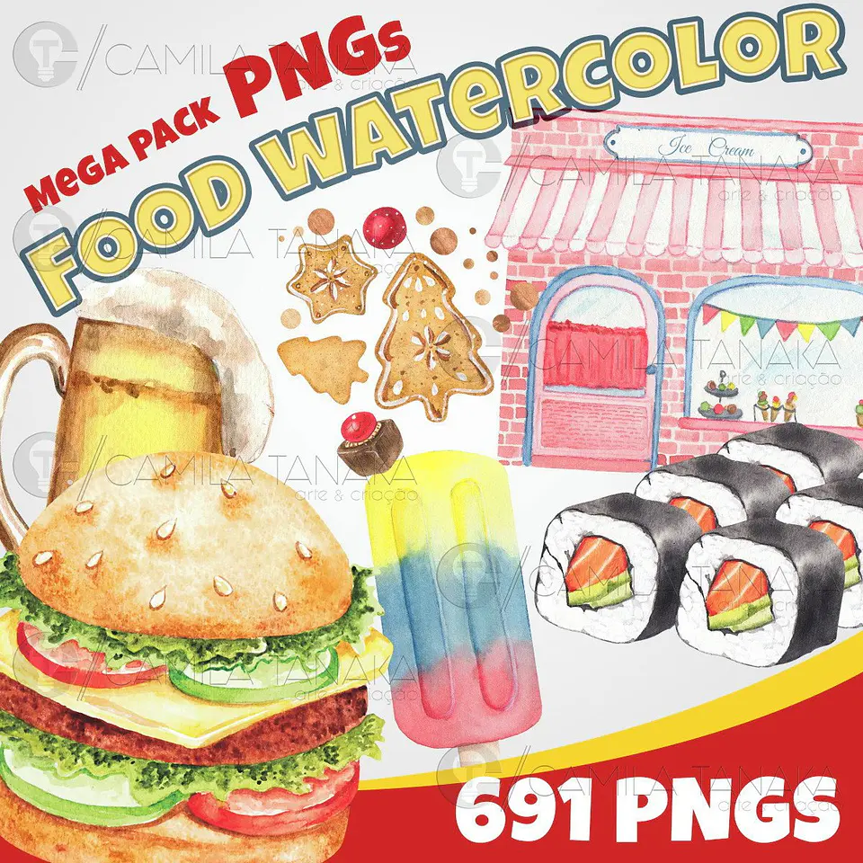 Kit Digital Food Watercolor 1