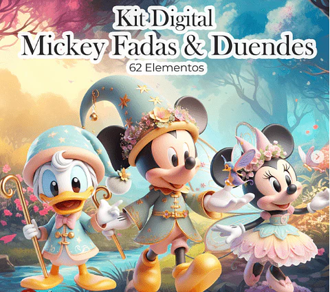 Kit Digital Mickey Fadas e Duendes