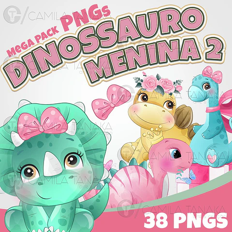Kit Digital Dinossauro Menina
