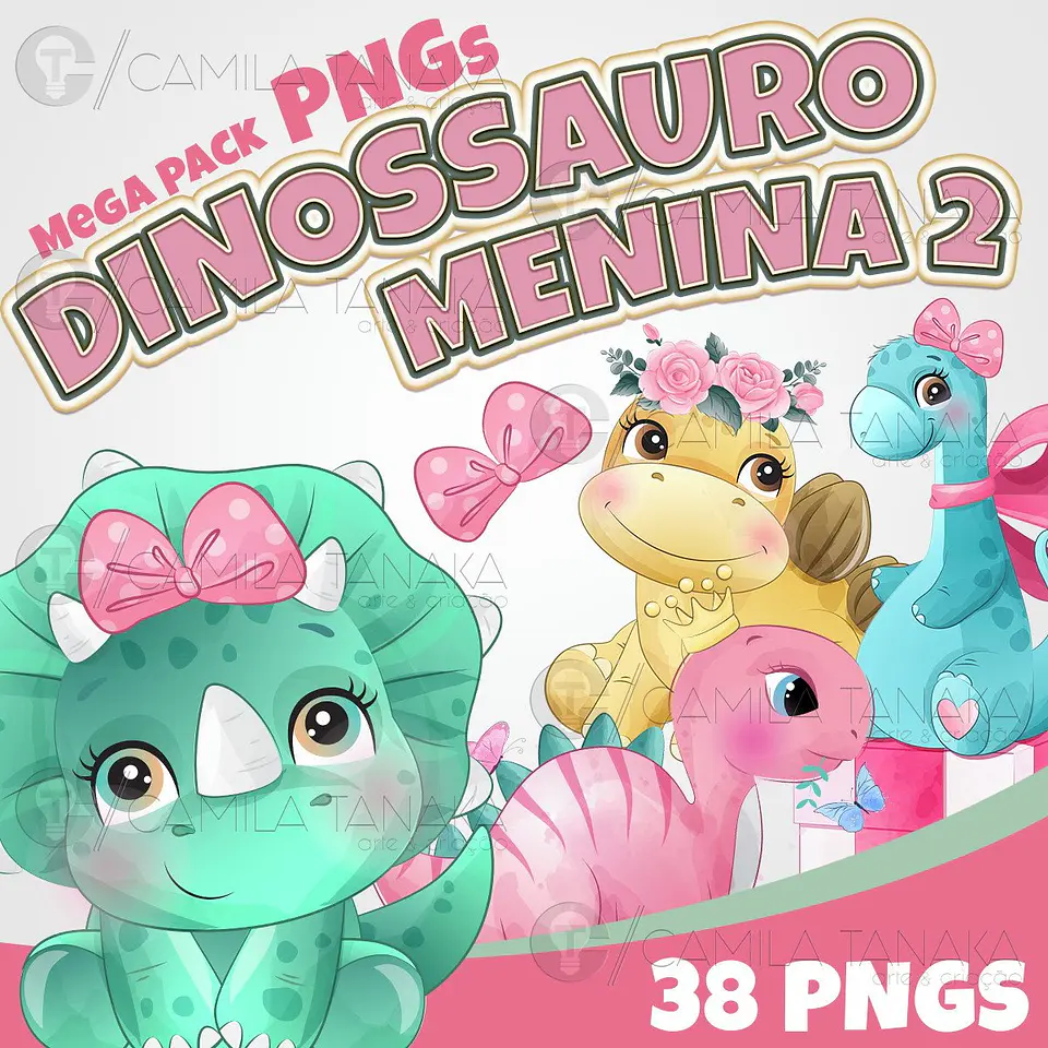 Kit Digital Dinossauro Menina 1