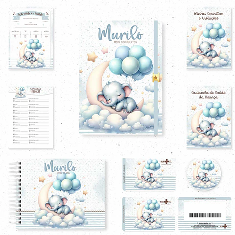 Arquivo Digital Caderneta e Livro do Bebe Elefantinho
