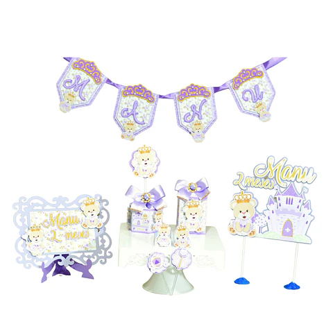 Arquivo de Corte Kit Festa Ursinha Princesa
