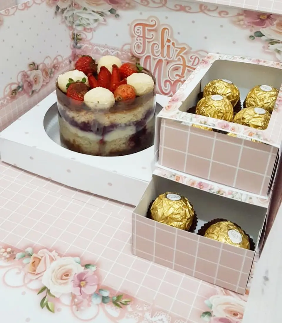 Arquivo de Corte Caixa Bolo Doces Dia das Mães 3