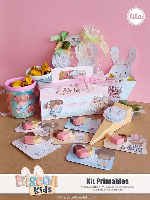 Arquivo de Corte Kit Printable Pascoa Kids