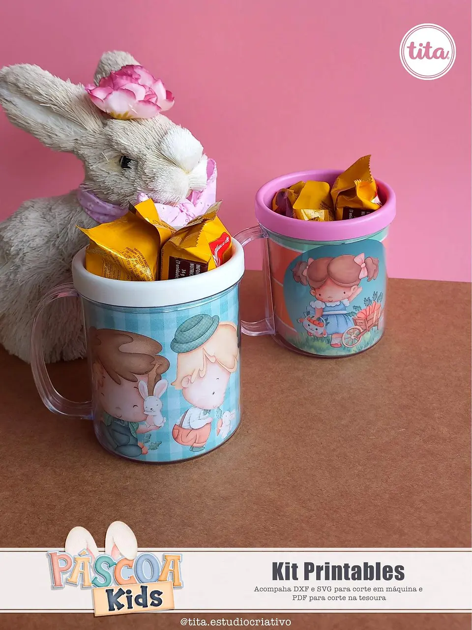 Arquivo de Corte Kit Printable Pascoa Kids 8