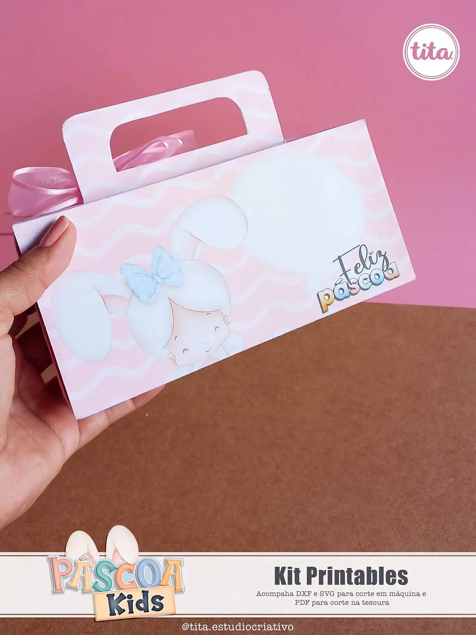 Arquivo de Corte Kit Printable Pascoa Kids 10
