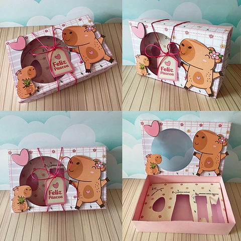 Arquivo de Corte Páscoa Mini Confeiteiro Capivara Menina