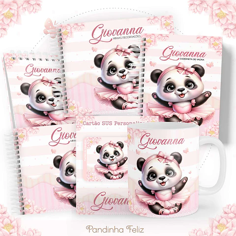 Arquivo Digital Caderneta Livro do Bebe Pandinha Feliz