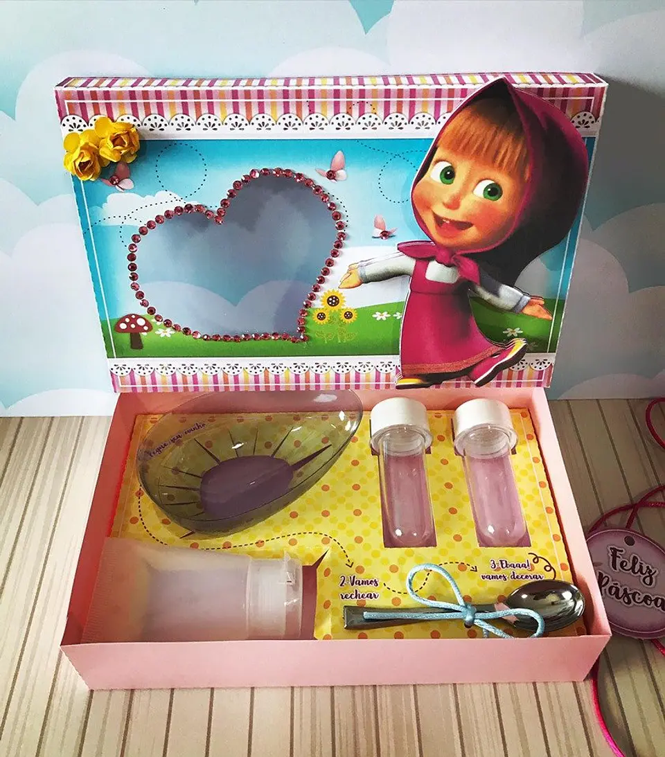 Arquivo de Corte Pascoa Mini Confeiteiro Masha e o Urso 3