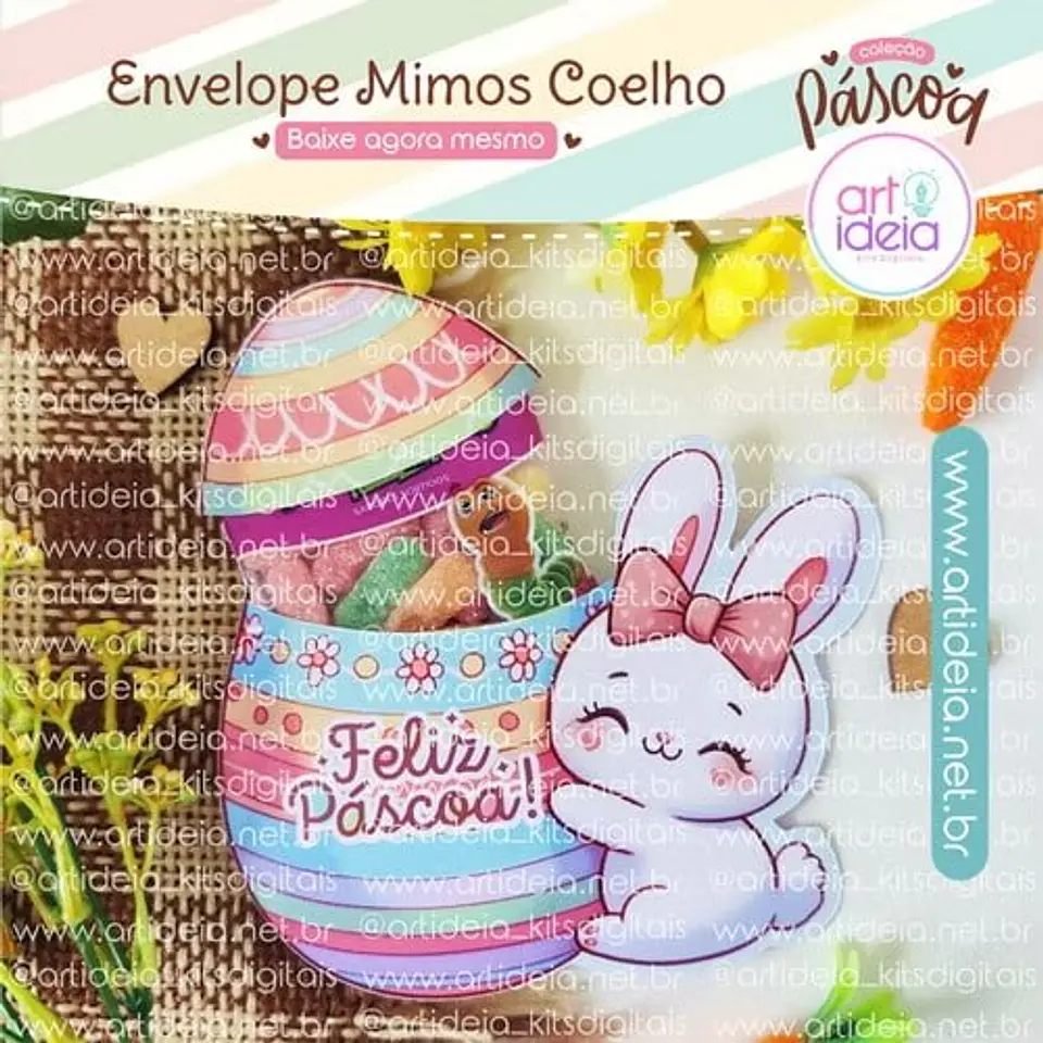Arquivo De Corte Envelope Mimos Coelho Pascoa 1