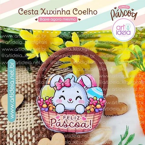 Arquivo De Corte Cesta Coelho Pascoa