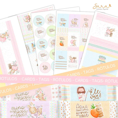 Arquivo de Corte Rótulo Tags Cards  Pascoa