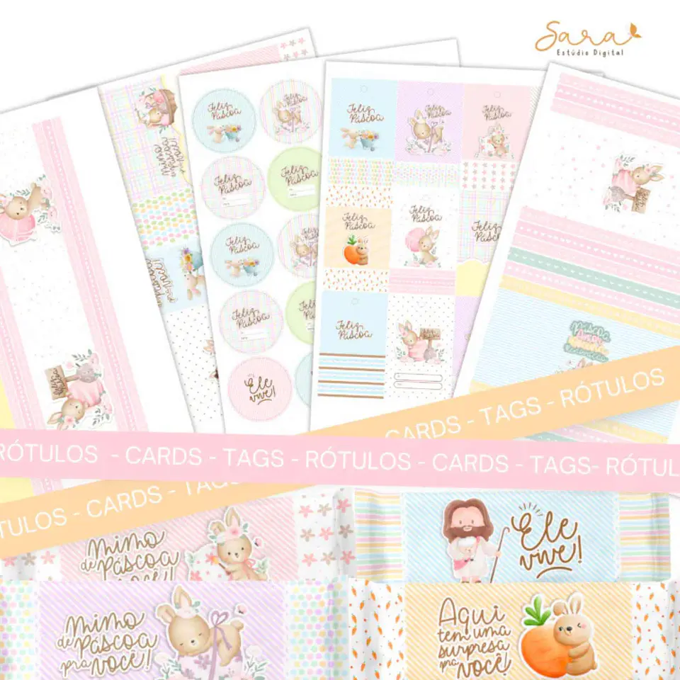 Arquivo de Corte Rótulo Tags Cards  Pascoa 1