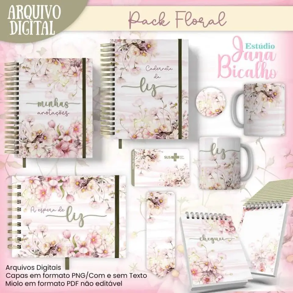 Arquivo Digital Pack Floral Menina 1