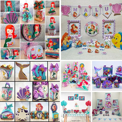 Arquivo de Corte 7 Kits Combo Ariel - Pequena Sereia