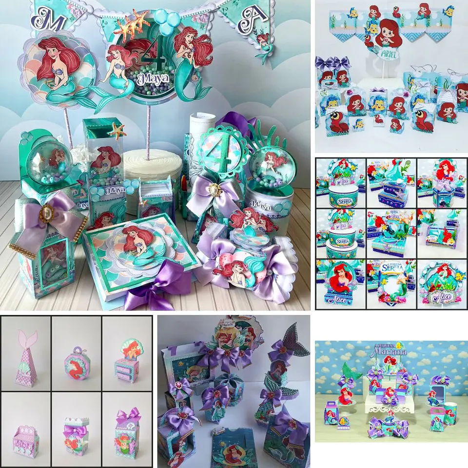 Arquivo de Corte 6 Kits Combo Ariel - Pequena Sereia 1