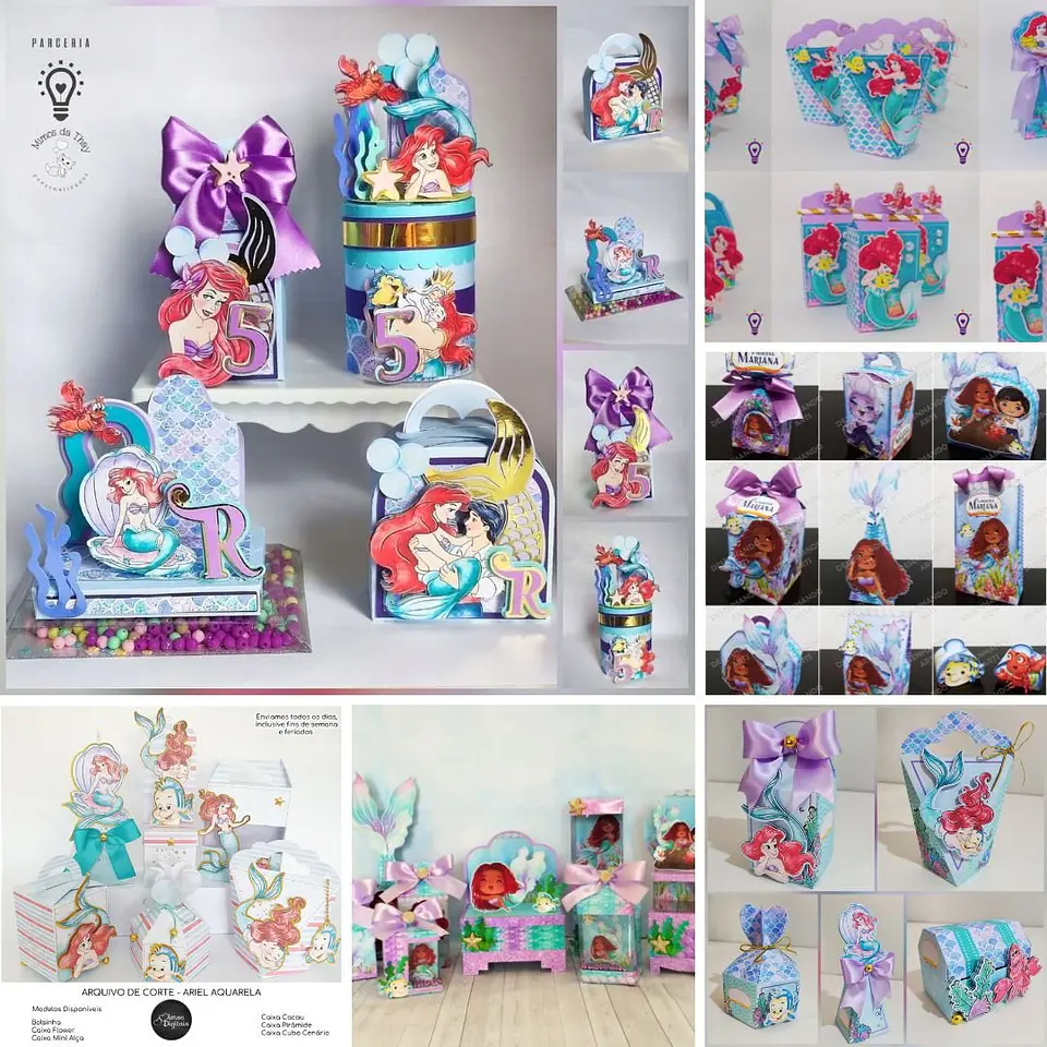 Arquivo de Corte 6 Kits Combo Ariel - Pequena Sereia 1