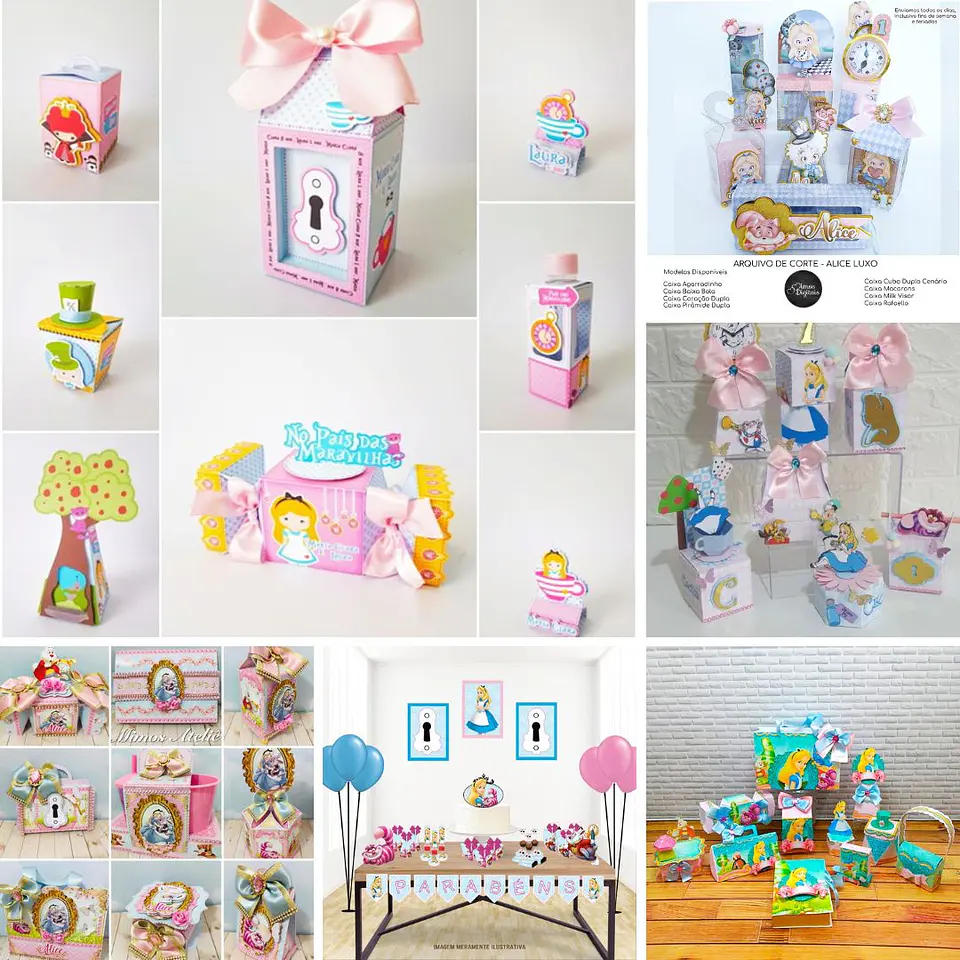 Arquivo de Corte 6 Kits Alice no Pais das Maravilhas 1