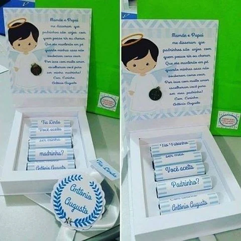 Arquivo de Corte Caixa 5 Batons Batizado Menino