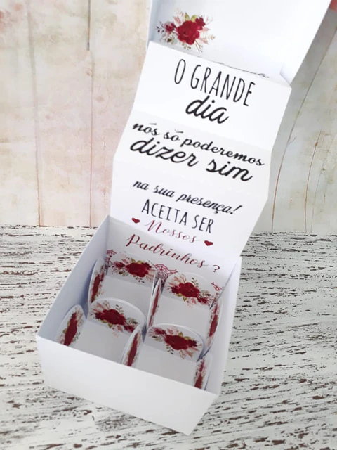 Arquivo de Corte Caixa 4 Doces Padrinhos Casamento