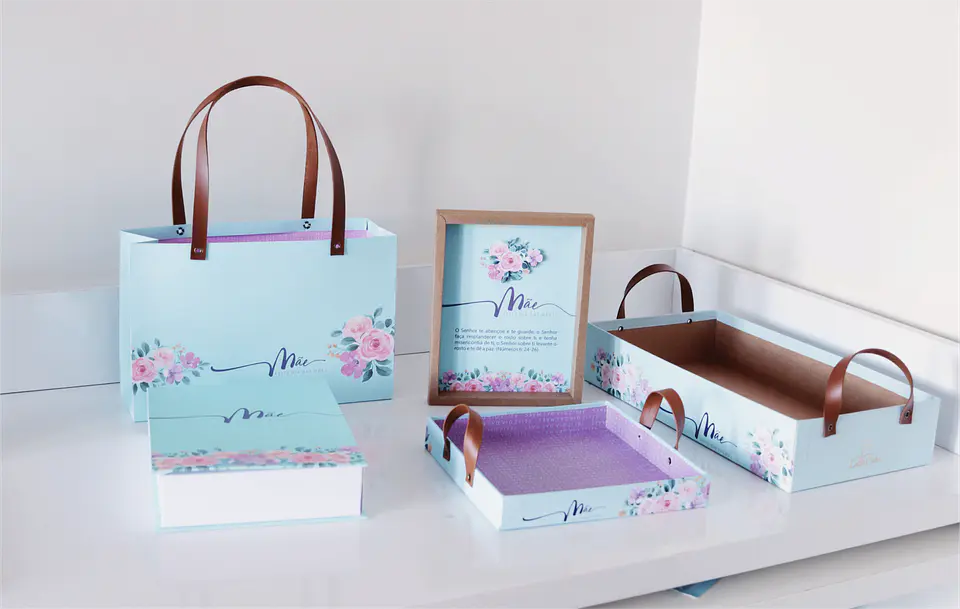 Arquivo de Corte Kit Cartonagem Floral Dia das Mães 1