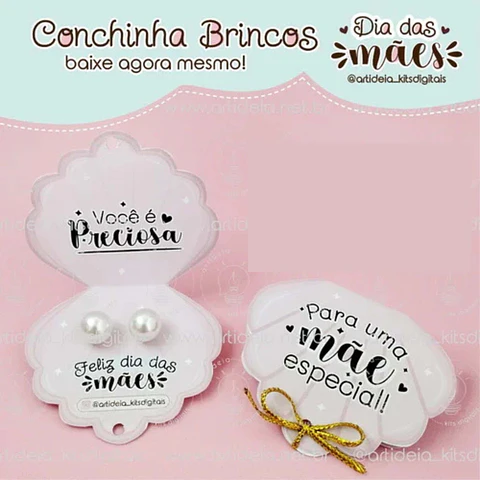 Arquivo de Corte Conchinha Brincos Dia das Mães