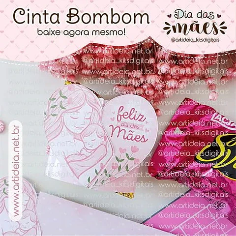 Arquivo de Corte Cinta Bombom Dia das Mães