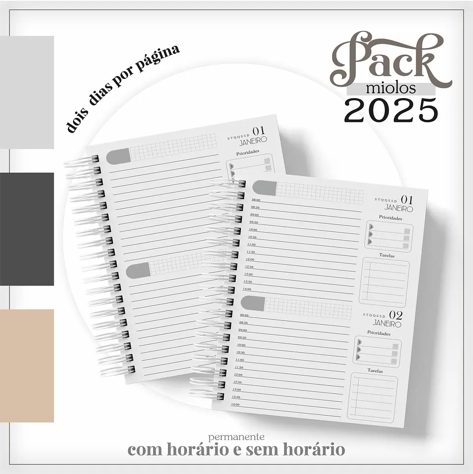 Arquivo Digital Encadernação Pack Miolos 2025 - Agenda Masculina 4