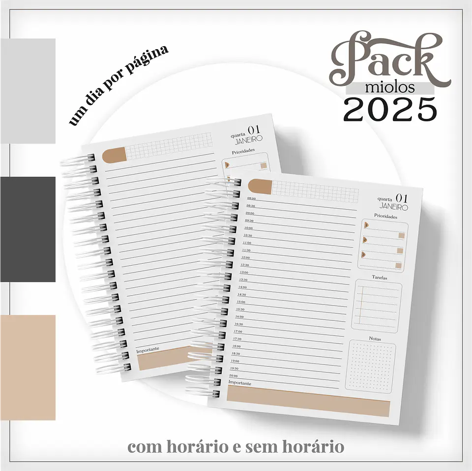 Arquivo Digital Encadernação Pack Miolos 2025 - Agenda Masculina 5