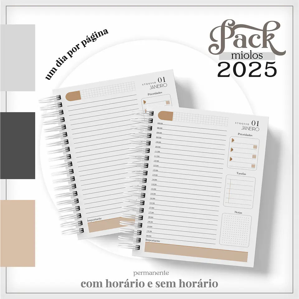 Arquivo Digital Encadernação Pack Miolos 2025 - Agenda Masculina 6