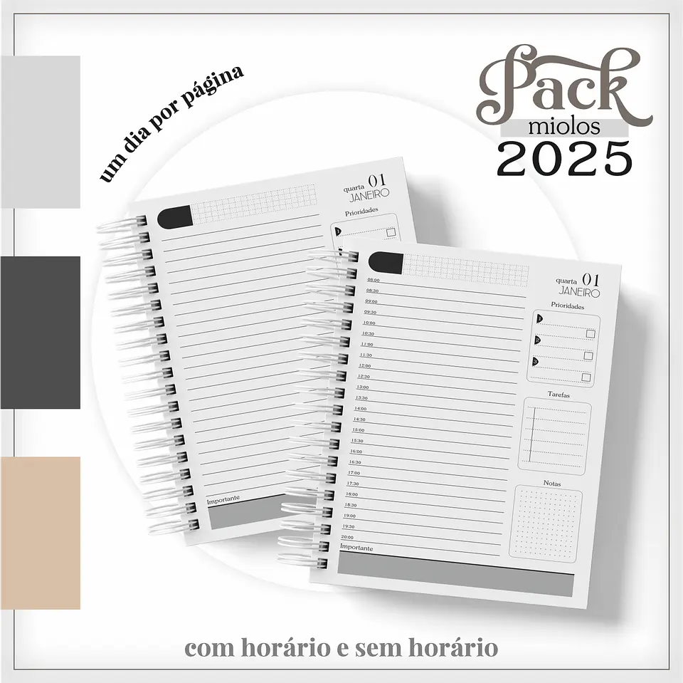 Arquivo Digital Encadernação Pack Miolos 2025 - Agenda Masculina 9