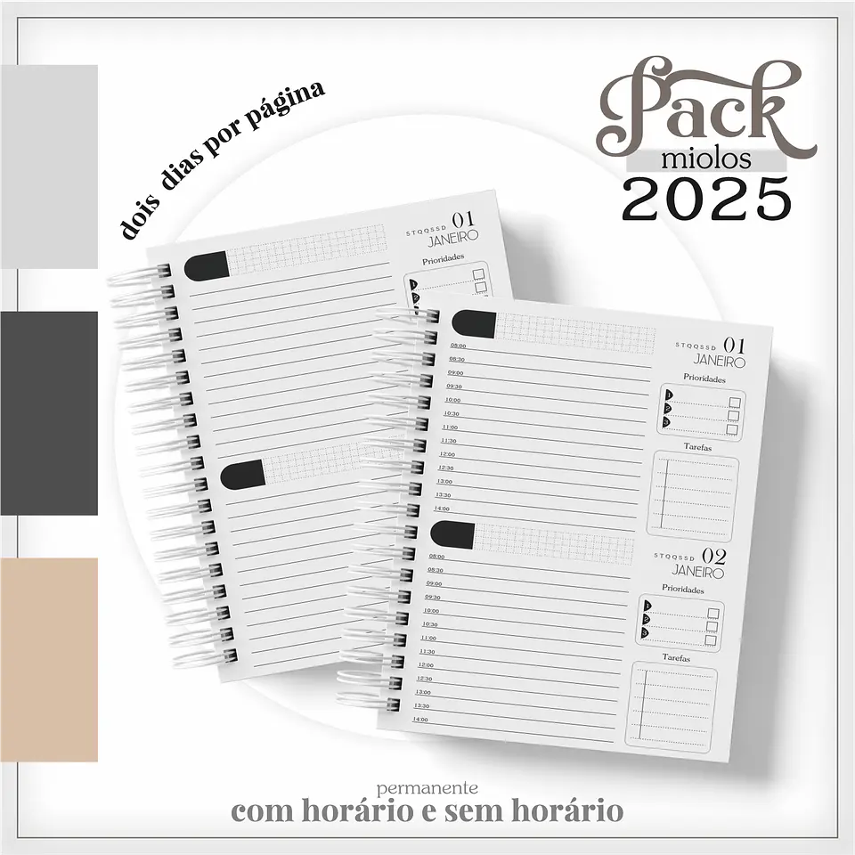 Arquivo Digital Encadernação Pack Miolos 2025 - Agenda Masculina 11