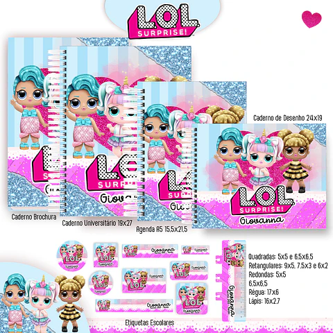 Arquivo Digital Kit Escolar 2025 - Lol Surprise