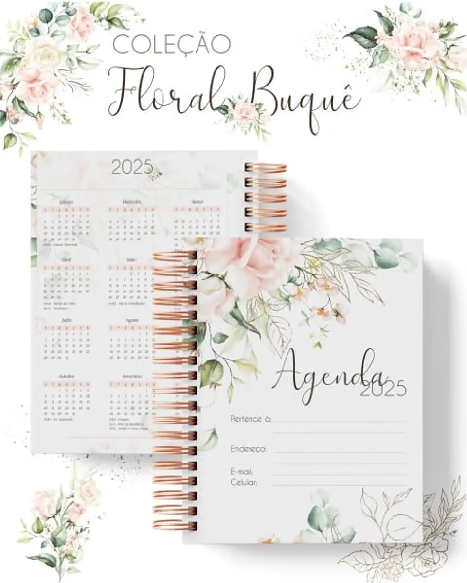 Arquivo Digital Encadernação Coleção Floral Buquê Agendas 2025 4
