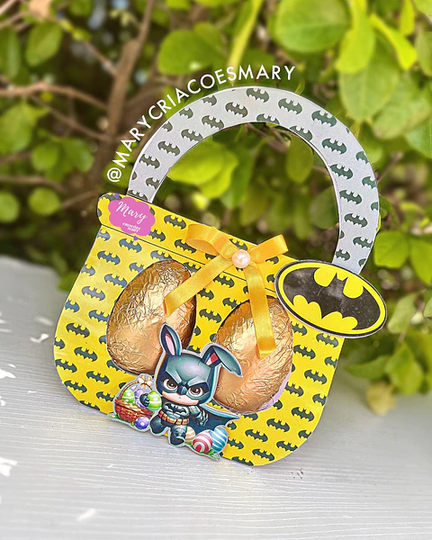 Arquivo de Corte Páscoa Cestinha 2 Ovinhos 50Gr Batman