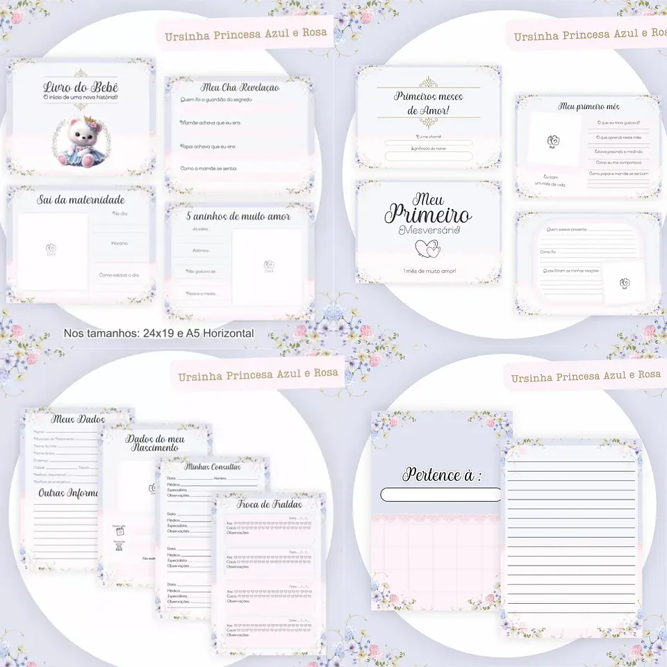 Arquivo Digital Pack Baby Ursinha Princesa 2