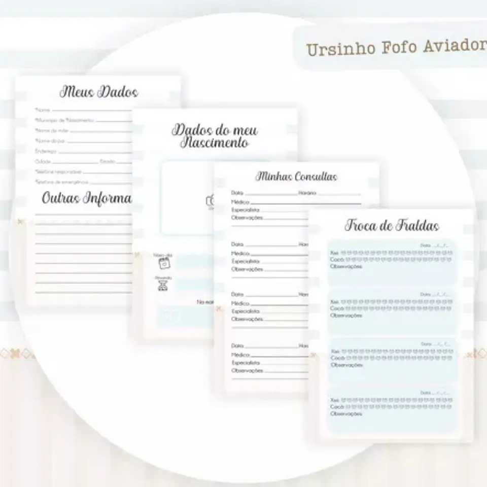 Arquivo Digital Pack Baby Ursinho Fofo Aviador 3
