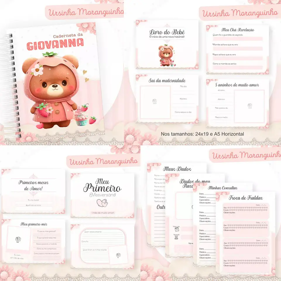 Arquivo Digital Pack Baby Ursinha Moranguinho 2