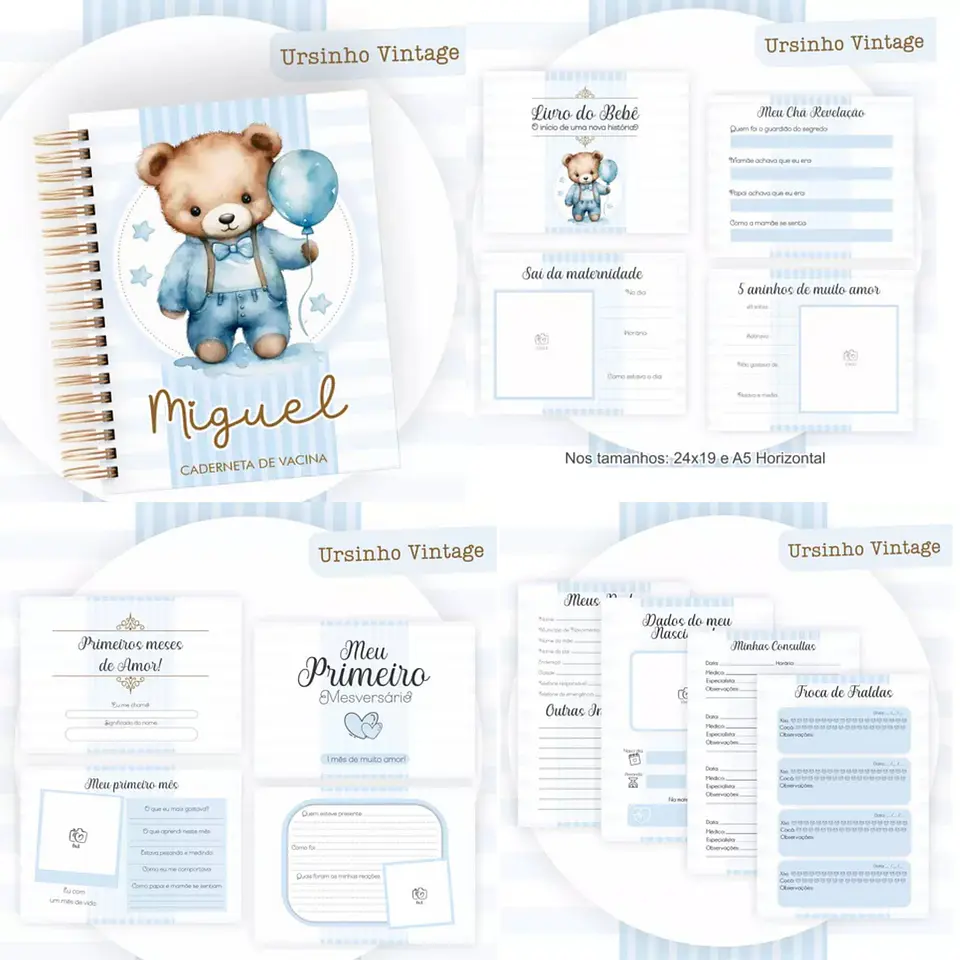 Arquivo Digital Pack Baby Ursinho Vintage 2