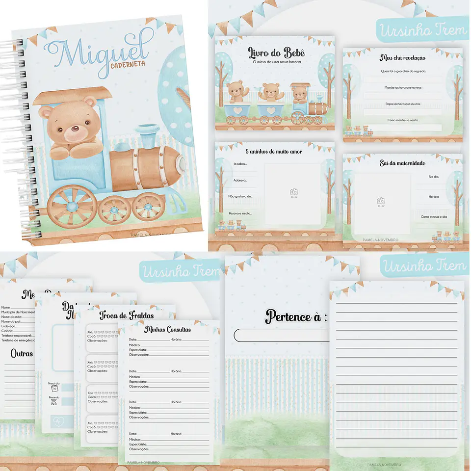Arquivo Digital Pack Baby Ursinho No Trem 2