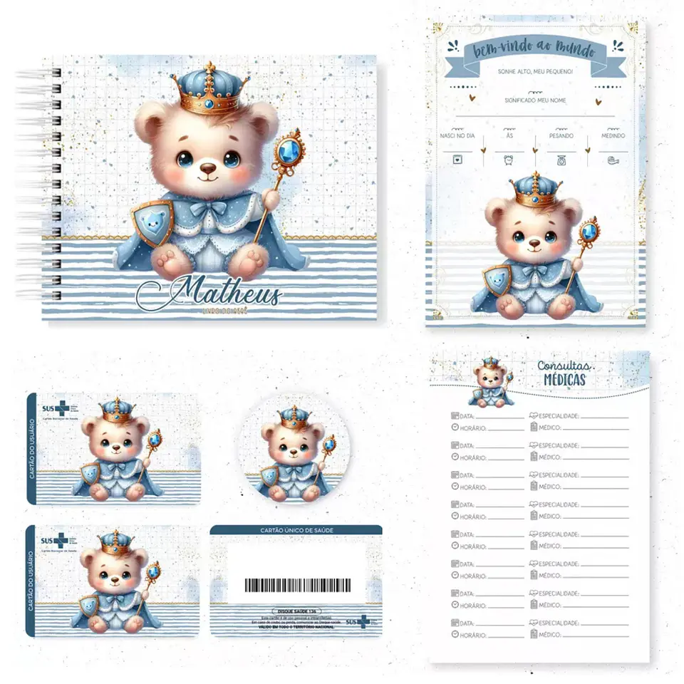 Arquivo Digital Pack Baby Ursinho Realeza 2