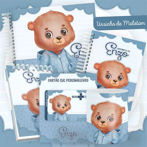 Arquivo Digital Caderneta, Livro do Bebe Ursinho De Moletom
