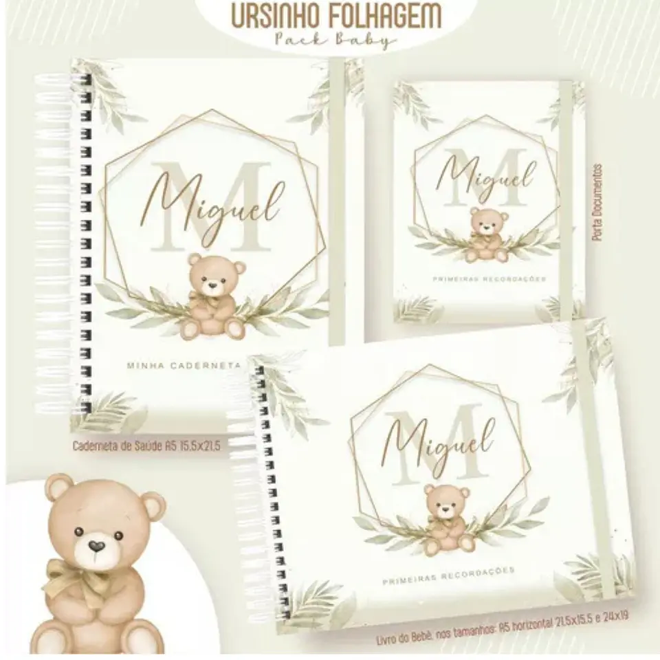 Arquivo Digital Caderneta, Livro do Bebe Ursinho Folhagem 1