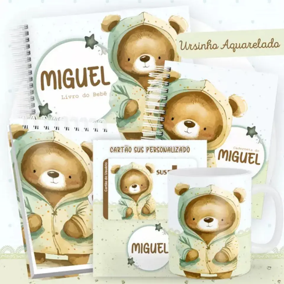 Arquivo Digital Pack Baby Ursinho Aquarelado 1
