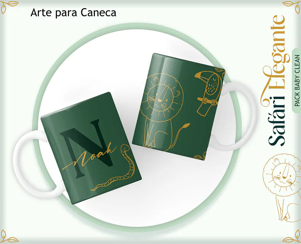 Arquivo Digital Caderneta, Livro do Bebe, Álbum Safari Elegante 3