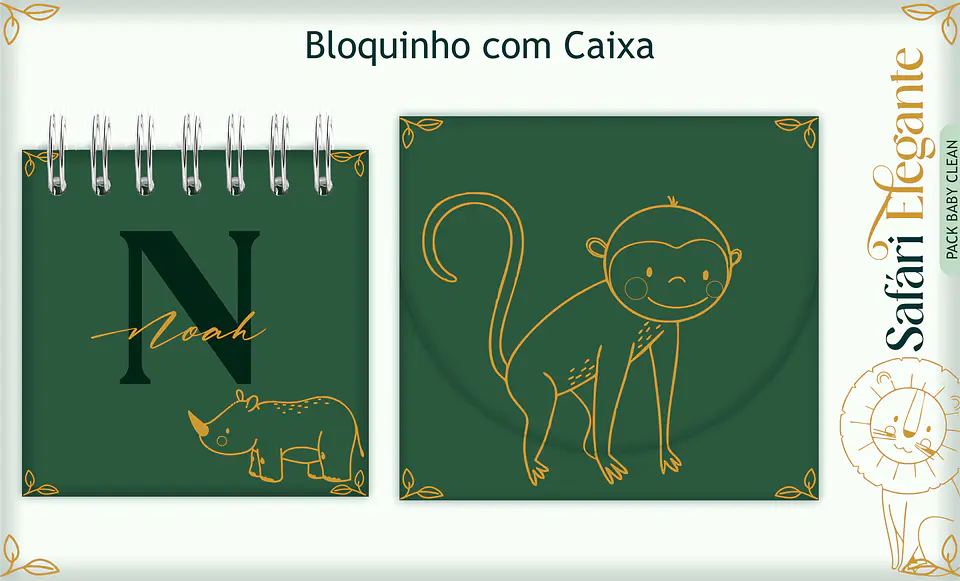Arquivo Digital Caderneta, Livro do Bebe, Álbum Safari Elegante 4